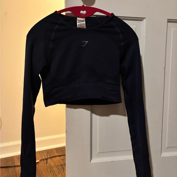 Gymshark Tops - Dark Blue Long Sleeve Crop Top